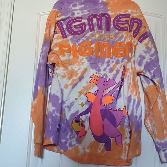 Disney Figment Loves Pigment Spirit Jersey Adult M Purple Orange Tie Dye EPCOT - Picture 2 of 8